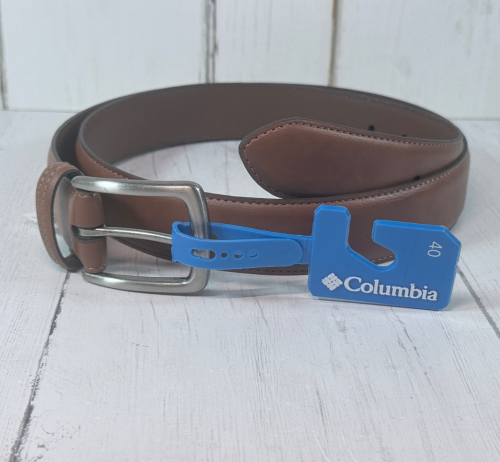 Columbia Men's 40 Tan Leather Lining Everyday Casual Dress Belt Light Brown
